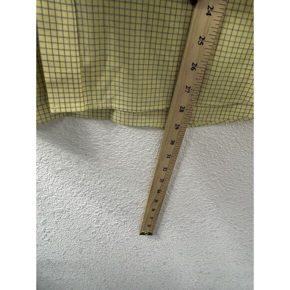 Izod Shirt Mens‎ XL Yellow Blue Plaid Long Sleeve Button-Down Casual Regular Fit - Picture 10 of 12